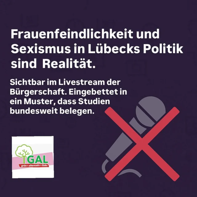 Entgegen der Aussage des Stadtpräsidenten: Frauenfeindlichkeit ist Realität in Lübecks Kommunalpolitik
 
„Der Stadtpräsident erklärte in den LN am 23.08.2025: „Ich wehre mich gegen die Aussage, dass Politik in Lübeck in den Strukturen frauenfeindlich ist. Das ist sie nicht.“ * Doch der Stadtpräsident irrt – die Realität ist eine andere:

#Frauenfeindlichkeit & #Sexismus prägen Lübecks Kommunalpolitik – sichtbar z.B. auch im Livestream der Bürgerschaft und eingebettet in ein strukturelles Muster, das wissenschaftliche Studien bundesweit belegen:
 
❌ Frauen werden häufiger unterbrochen oder übergangen.
💬 Herablassende Kommentare gegen Frauen sind nichts Ungewöhnliches.
⏰ Sitzungszeiten, die nicht oder kaum mit Familie und Beruf vereinbar sind - mit einem oft unkalkulierbar späten Sitzungsende.
📑 Verwaltung, die unterstützende Maßnahmen (jahrelang) verzögert – z.B. bei der Erstattung von Betreuungskosten.
 
Fakt ist: Frauenfeindlichkeit & Sexismus sind Realität. Erschreckend ist, dass Teile der Lübecker Politik das nicht sehen wollen oder können, weil

😳 Frauenfeindlichkeit & Sexismus so normal für sie ist,
🤷🏽‍♂️🤷‍♀️ nicht sein kann, was nicht sein darf oder
🔥 sie es selbst leben.

Frauenfeindlichkeit verschwindet nicht durch Leugnung. Sie verschwindet nur, wenn wir sie erkennen, beim Namen nennen & mit Null-Toleranz beantworten.
 
👉 Was Lübeck dafür u.a. braucht:
🚫 Eine klare Null-Toleranz-Haltung gegenüber frauenfeindlichen Kommentaren & Verhaltensweisen – mit konsequenter Ahndung.
🎓 Sensibilisierung & verpflichtende Fortbildungen zu Frauenfeindlichkeit, Sexismus & Machtmissbrauch für Politik & Verwaltung.
📅 Familienfreundliche Sitzungsstrukturen, z. B. hybride Formate und vorab festgelegtes Sitzungsende.
🧩 Verlässliche Unterstützung von Politikerinnen durch Verwaltung 

Frauenfeindlichkeit & Sexismus in der Lübecker Politik sind kein „Einzelfall“ & kein „Missverständnis“. Sie sind strukturell. Sie schaden der Demokratie, Fachlichkeit & Teilhabe. Für eine zukunftsfähige, gerechte Stadt, gilt es anzuerkennen: Frauenfeindlichkeit & Sexismus sind Realität – & nur durch klare Benennung & Null-Toleranz überwindbar.

*Quelle: https://shorturl.at/QpQ5f).